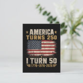 Amerika wird 250, ich werde 50 einladung (Stehend Vorderseite)