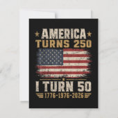 Amerika wird 250, ich werde 50 einladung (Rückseite)