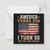 Amerika wird 250, ich werde 50 mitteilungskarte (Rückseite)