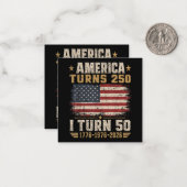 Amerika wird 250, ich werde 50 mitteilungskarte (Vorderseite/Rückseite Beispiel)