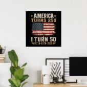Amerika wird 250, ich werde 50 poster (Heimbüro)