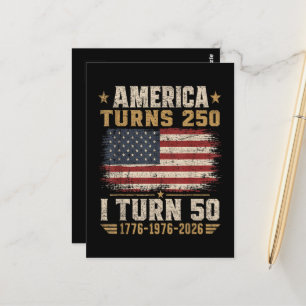 Amerika wird 250, ich werde 50 postkarte