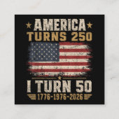 Amerika wird 250, ich werde 50 quadratische visitenkarte (Rückseite)