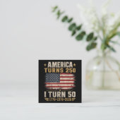 Amerika wird 250, ich werde 50 quadratische visitenkarte (Stehend Vorderseite)