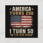 Amerika wird 250, ich werde 50 quadratische visitenkarte (Vorderseite)