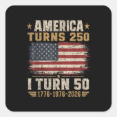 Amerika wird 250 ich werde 50 quadratischer aufkleber (Vorderseite)