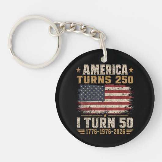 Amerika wird 250, ich werde 50 schlüsselanhänger (Vorderseite)