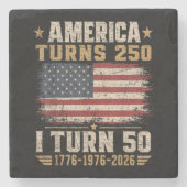 Amerika wird 250, ich werde 50 steinuntersetzer (Vorderseite)