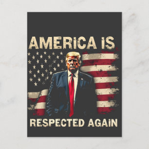 Amerika wird wieder respektiert Trump USA 4. Juli Ankündigungspostkarte