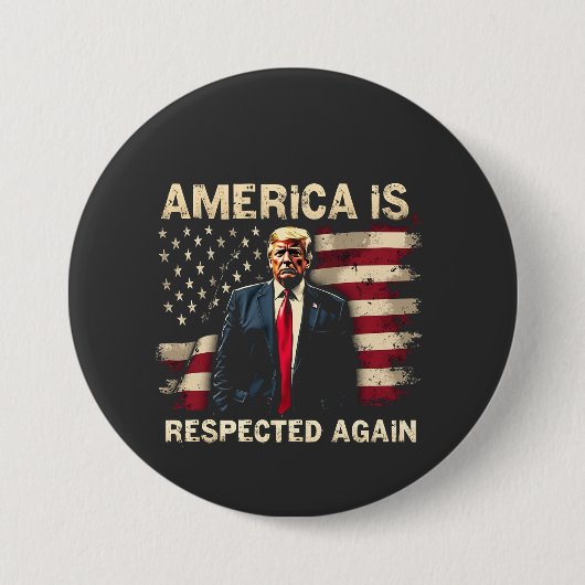 Amerika wird wieder respektiert Trump USA 4. Juli Button (Vorderseite)