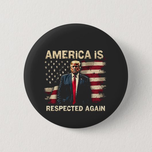 Amerika wird wieder respektiert Trump USA 4. Juli Button (Vorderseite)