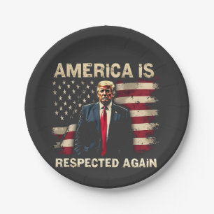 Amerika wird wieder respektiert Trump USA 4. Juli Pappteller