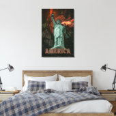 AMERIKA - Wrapped Canvas Leinwanddruck (Insitu (Schlafzimmer))