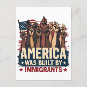 Amerika wurde von Immigranten erbaut, Trump-Demokr Feiertagspostkarte
