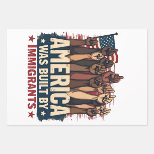 Amerika wurde von Immigranten erbaut, Trump-Demokr Geschenkpapier Set