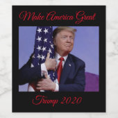 Amerika zu einem großen Trump 2020 Weinetikett (Einzelnes Label)