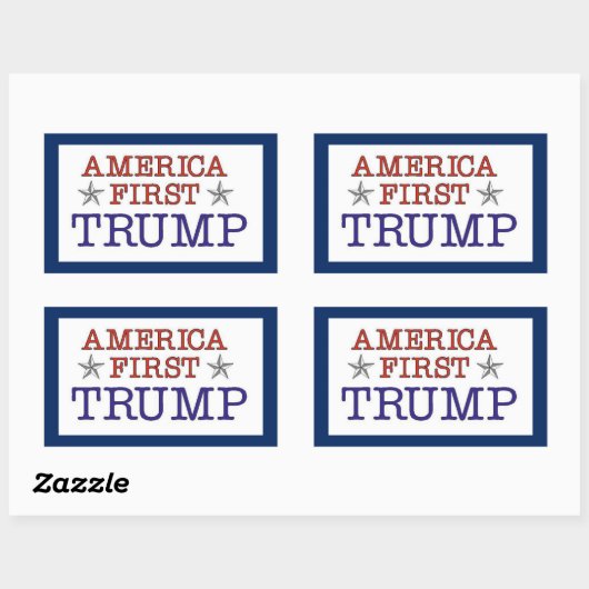 Amerika zuerst Trump Rechteckiger Aufkleber (Blatt)