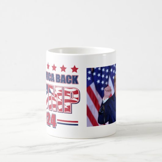 Amerika zurück Trump 2024 Kaffeetasse (Mittel)