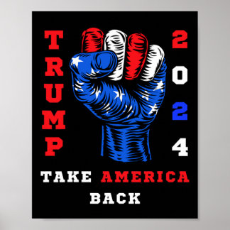 Amerika zurück Trump 2024 Maga Republikaner Patrio Poster
