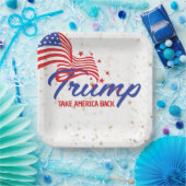 AMERIKA ZURÜCK Trump-Text Pappteller (Party)