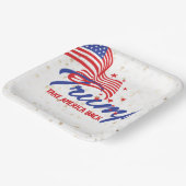 AMERIKA ZURÜCK Trump-Text Pappteller (Gewinkelt)