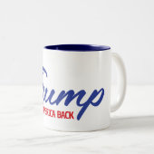 AMERIKA ZURÜCK Trump-Text Zweifarbige Tasse (VorderseiteRechts)