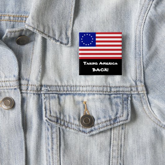 Amerika zurücknehmen! - 13-Star US Flagge Button (Beispiel)