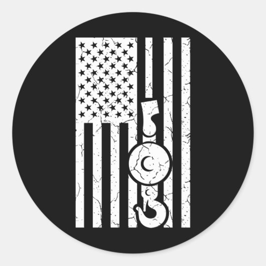 AMERIKAN FLAG US FLAG Kranbetreiber Runder Aufkleber (Vorderseite)