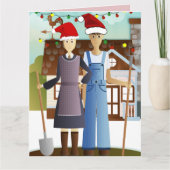AMERIKAN GOTHIC FUNNY COUPLE CHRISTMAS CARD KARTE (Vorderseite)