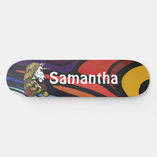 AMERIKAN GRAFFIT Personalisiertes Einhorn Skateboard (Horizontal)