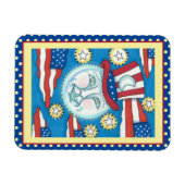 AMERIKANA FOLKART PATRIOTISCHER MANN IM MUND MAGNET (Horizontal)