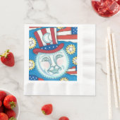 AMERIKANA FOLKART PATRIOTISCHER MANN IM MUND SERVIETTE (Beispiel)