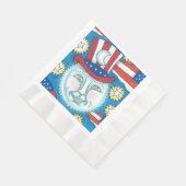 AMERIKANA FOLKART PATRIOTISCHER MANN IM MUND SERVIETTE (Ecke)