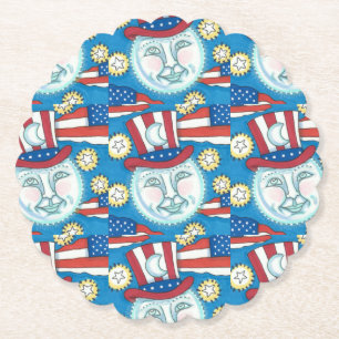 AMERIKANA FOLKART PATRIOTISCHER MANN IM MUND UNTERSETZER