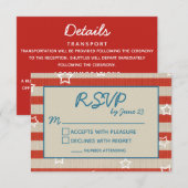 Amerikanana Patriotic Wedding RSVP Details Beilage (Vorne/Hinten)