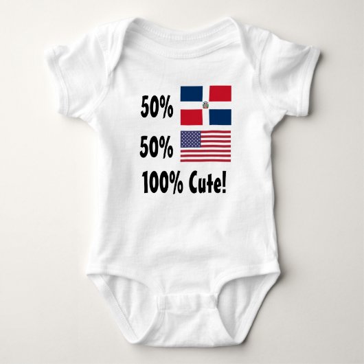 Amerikaner 100% 50% Dominikaner-50% niedlich Baby Strampler (Vorderseite)