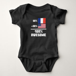 Amerikaner 100% 50% Franzose-50% fantastisch Baby Strampler