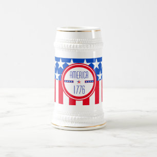 Amerikaner 1776 patriotisch bierglas