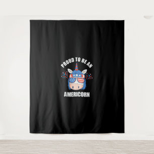 Amerikaner 4. Juli Patriotic American Unicorn U Wandteppich