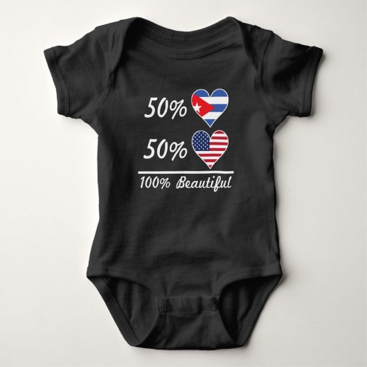 Amerikaner 50% Kubaner-50% 100% schön Baby Strampler (Vorderseite)