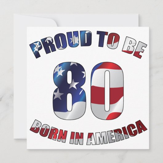 Amerikaner 80. Geburtstag Karte (Vorderseite)