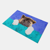 Amerikaner-Akita-Welpe Fußmatte (Schrägansicht)