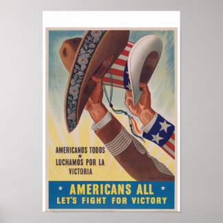 Amerikaner alle Vintager Krieg Poster