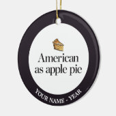Amerikaner als Apfelkuchen Keramik Ornament (Links)
