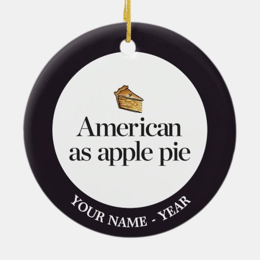 Amerikaner als Apfelkuchen Keramik Ornament (Hinten)
