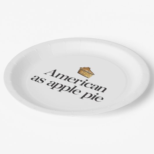 Amerikaner als Apfelkuchen Pappteller (Schrägansicht)