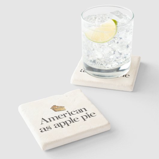 Amerikaner als Apfelkuchen Steinuntersetzer (Seitenansicht)