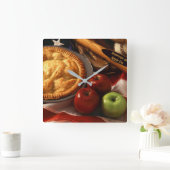 Amerikaner als Apple Pie Quadratische Wanduhr (Zuhause)
