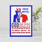 Amerikaner am 4. Juli Einladung (Stehend Vorderseite)