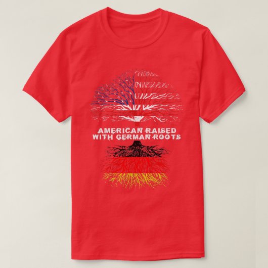 Amerikaner aufgewachsen mit Deutschland Roots T-Shirt (Design vorne)